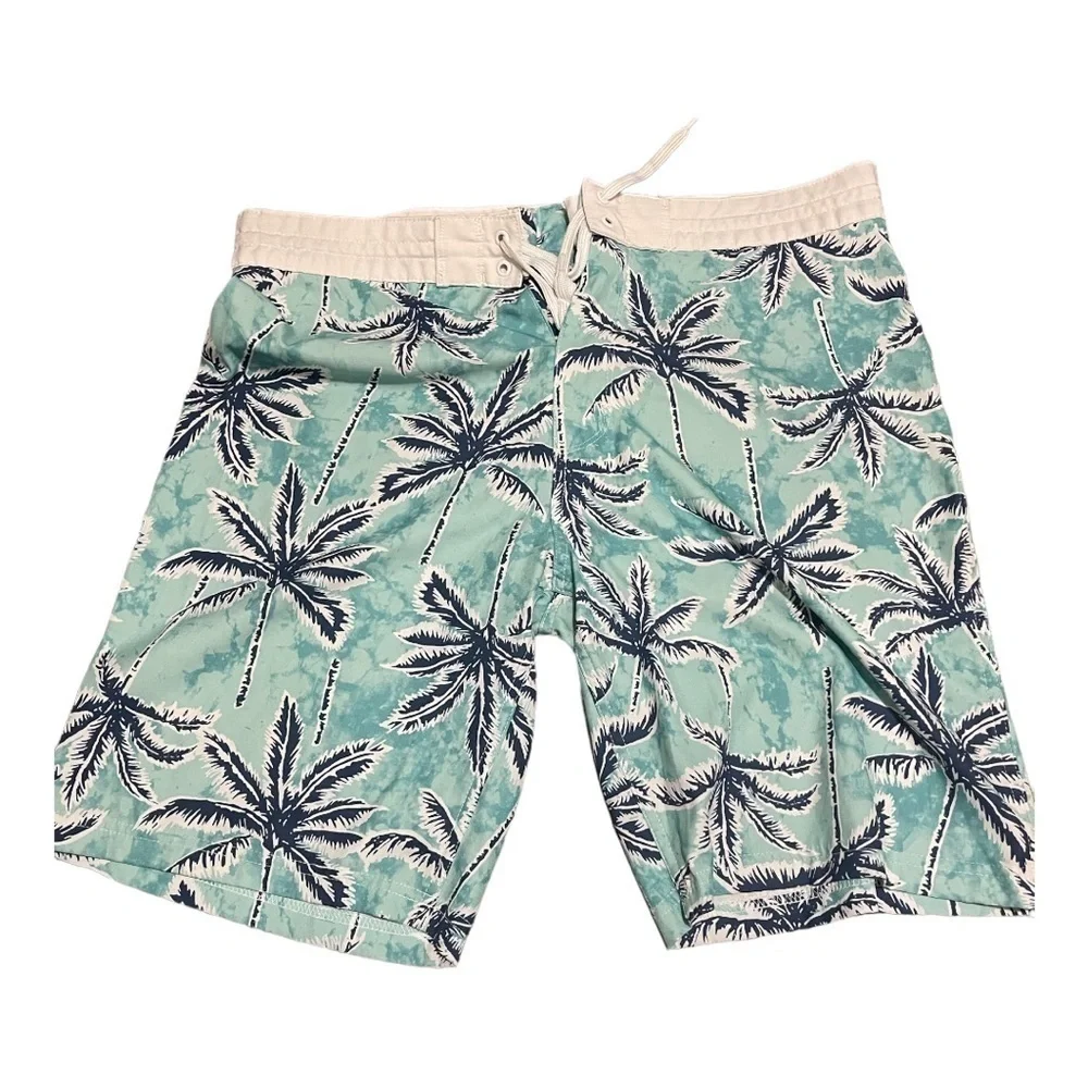 𝅺OLD NAVY CALIFORNIA MENS PALM TREE DESIGN SWIM TRUNKS SIZE LARGE - Picture 2 of 4